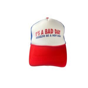 Costco Bad Day to Be a Hotdog Trucker Mesh Snapback Red Blue White Unisex